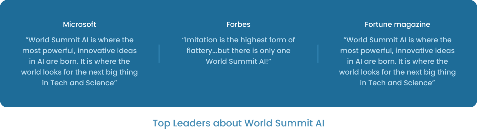 Top Leaders about World Summit AI